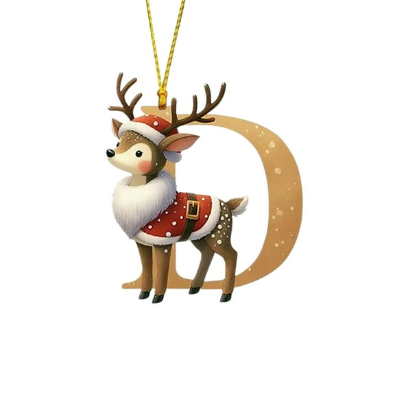 JeashCHAT 26 Initial Letter Christmas Ornaments, Personalized Christmas Initial Ornaments Acrylic Pendant Christmas Tree Hanging Decorations Xmas Gifts