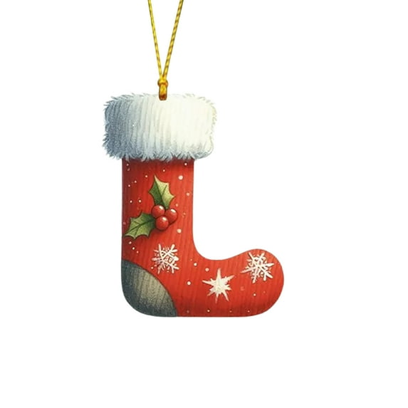 JeashCHAT 26 Initial Letter Christmas Ornaments, Personalized Christmas Initial Ornaments Acrylic Pendant Christmas Tree Hanging Decorations Xmas Gifts