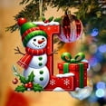 thumbnail image 1 of JeashCHAT 26 Initial Letter Christmas Snowman Ornaments, Red Personalized Initial Christmas Ornaments, Christmas Tree Decoration Hanging Pendant Xmas Gifts for Kids, 1 of 4