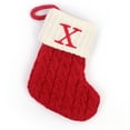 thumbnail image 1 of JeashCHAT 26 Initial Letter Christmas Stockings, Red Personalized Monogram Knitted Xmas Stocking for Kids, Candy Bag Socks Holiday and Family Stocking Decoration Xmas Gifts, 1 of 2