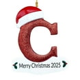 thumbnail image 1 of JeashCHAT 26 Initial Letter Merry Christmas Ornaments, Xmas Gifts, Red Personalized Christmas Initial Ornaments with Santa Hat, Christmas Tree Decoration Acrylic Hanging Pendant, 1 of 6