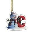 thumbnail image 1 of JeashCHAT 26 Initial Letter Snowman Christmas Ornaments, Acrylic Personalized Christmas Initial Ornaments Cute Winter Snowman Pendant Christmas Tree Hanging Decorations Xmas Gifts, 1 of 4
