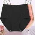 thumbnail image 1 of JeashCHAT 3 Pack Women's Cotton Underwear High Waisted Full Coverage Ladies Panties, Plus Size Solid Color Lace Leakproof Panties, 1 of 7