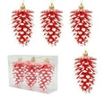 thumbnail image 1 of JeashCHAT 3 Pcs Christmas Pinecone Ornaments, 4.13 Inch Plastic Pine Cones Christmas Tree Ornaments Winter Xmas Holiday Party Hanging Decorations, 1 of 6
