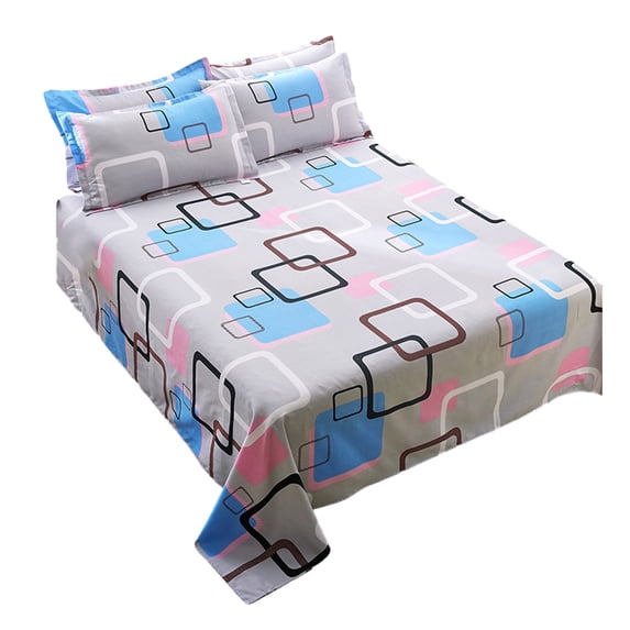 JeashCHAT 3 Piece Sheet Set Comfy Breathable and Cooling Bed Sheets with 2 Pillowcases Geometric Printed Sheet and Pillowcase Set Extra Soft Wrinkle Free Bedding Set