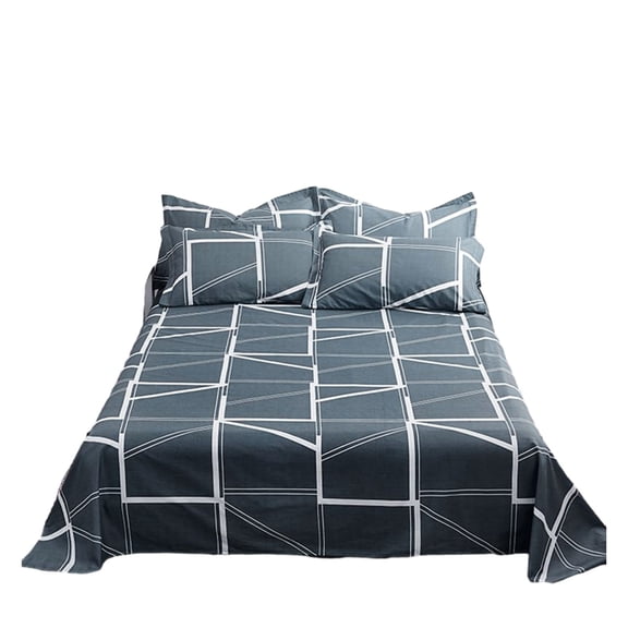 JeashCHAT 3 Piece Sheet Set Comfy Breathable and Cooling Bed Sheets with 2 Pillowcases Geometric Printed Sheet and Pillowcase Set Extra Soft Wrinkle Free Bedding Set