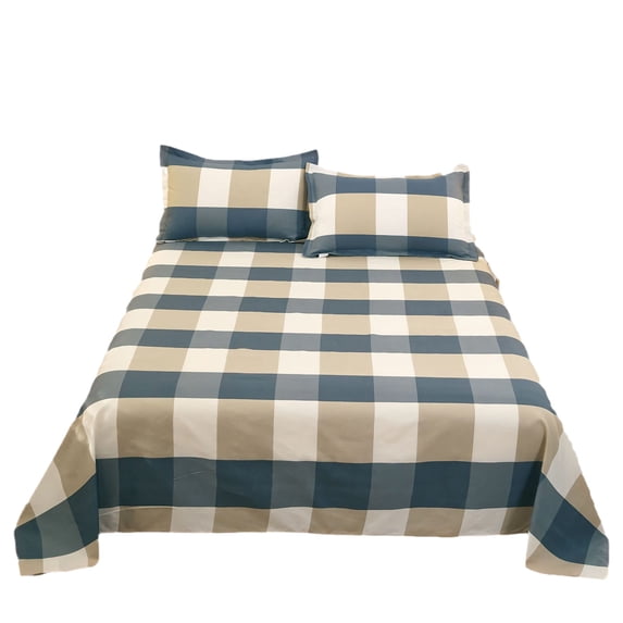 JeashCHAT 3 Piece Sheet Set Comfy Breathable and Cooling Bed Sheets with 2 Pillowcases Geometric Printed Sheet and Pillowcase Set Extra Soft Wrinkle Free Bedding Set