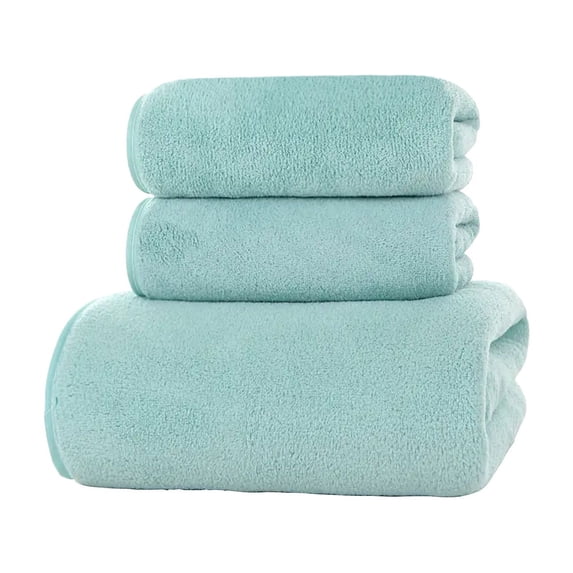 JeashCHAT 3 Piece Towel Set 1 Bath Towel 2 Hand Towels Super Soft Highly Absorbent Quick Dry Towels for Bathroom Pool Hotel, Green