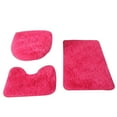 thumbnail image 1 of JeashCHAT 3 Pieces Bathroom Rugs, Ultra Soft Non Slip Absorbent Toilet Bath Mat Set, Luxury Plush Shaggy Thick Fluffy Washable Carpets Set, Hot Pink, 1 of 8