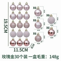 JeashCHAT 30 Pcs Mini Christmas Balls Ornaments for Xmas Tree, 1.57 Inch Small Shatterproof Christmas Tree Decorations Hanging Ball for Holiday Wedding Party Decoration, Rose Gold