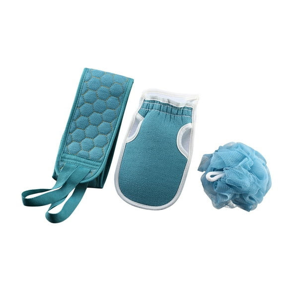 JeashCHAT 3Pcs Set Bath Towel Thickened Bath Rub Back Towel Bath Ball Flower Mud Strip