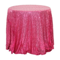 JeashCHAT 47 Inch Round Sequin Tablecloth, Glitter Table Cover Party Table Cloth Birthday Wedding Banquet Christmas Holiday Dinner Table Cloth Decorations, Hot Pink