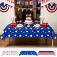 thumbnail image 1 of JeashCHAT 4th of July Decorations, 108" x 54" Disposable Plastic 250th Anniversary Tablecloth, Rectangular Patriotic Table Cover Independence Day Party Supplies, 1 of 7