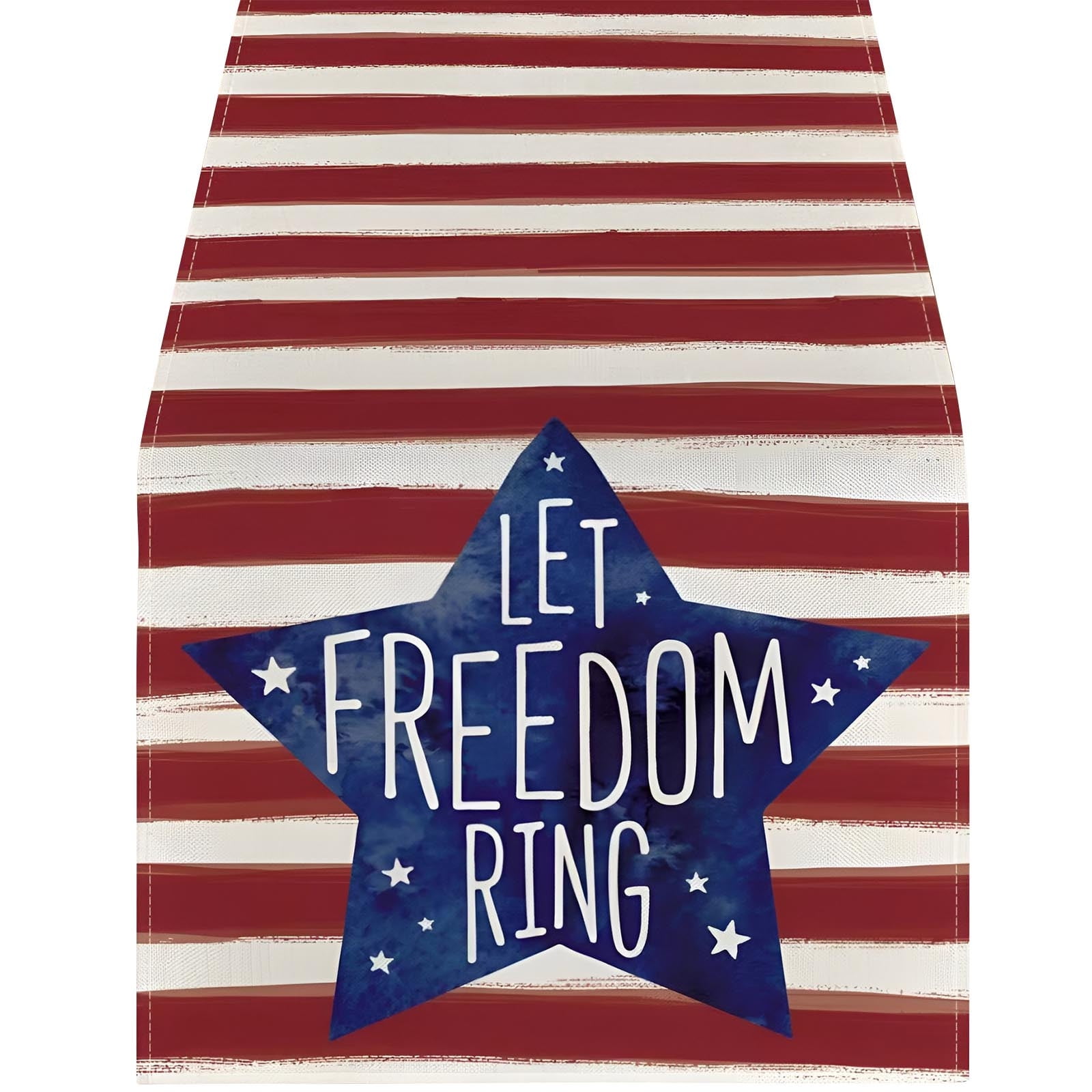 4th Of July Table Runner - Patriotic American Flag Design, 13x72 Inch Linen, For Independence Day & Memorial Day Decor
