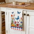 thumbnail image 1 of JeashCHAT 4th of July Kitchen Towel, Red White Blue Floral Dish Cloth, Memorial Day Patriotic Flowers Hand Towel for Independence Day Home Kitchen Decor, 23.6"x15.7", 1 of 6