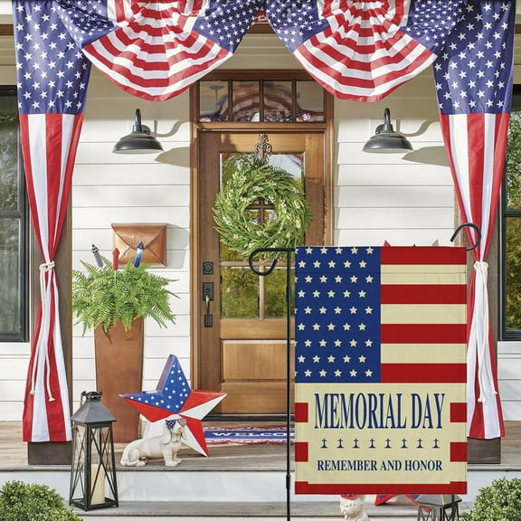 JeashCHAT 4th of July Patriotic Garden Flag Double Sided Outside, Memorial Day Independence Day American Flag House Yard Patio Outdoor Decorations, 12x18 Inch