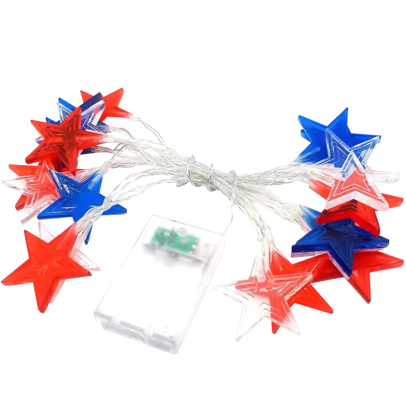 JeashCHAT 4th of July Red White Blue Independence Day Big Star String ...