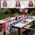 thumbnail image 1 of JeashCHAT 4th of July Table Runner 72"x13", Patriotic Red White Blue Stars Stripes Table Runner for Independence Day Party Memorial Day Decorations Kitchen Dining Table Decor, 1 of 7