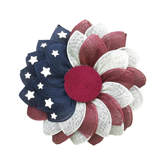 JeashCHAT 4th of July Wreath Decor, Patriotic Flag Wreath for Front Door Wall, Fourth of July Party Supplies, United States Independence Day Hanging Decorations Outdoor Indoor