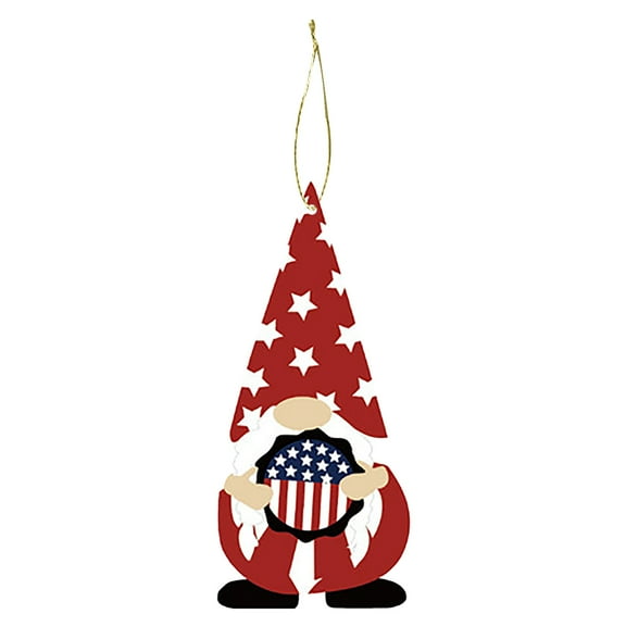 JeashCHAT 4th of July Welcome Sign Patriotic Gnome Pendant American Decorative Vintage Hanging Ornaments Independence Day Accessories