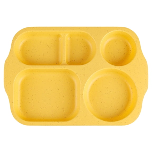 JeashCHAT 5 Compartment Dinner Plates, Wheat Straw Plates, Divided Plates, Lunch Tray, Lightweight Reusable Plastic Plates Dinnerware, Dishwasher Safe