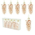 thumbnail image 1 of JeashCHAT 5 Pcs Christmas Pinecone Ornaments, 3.54 Inch Plastic Pine Cones Christmas Tree Ornaments Winter Xmas Holiday Party Hanging Decorations, 1 of 6