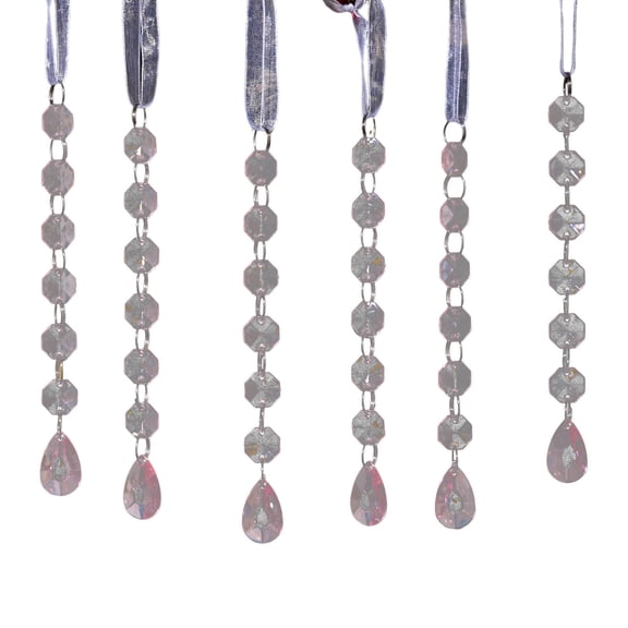 JeashCHAT 6 Pcs Acrylic Crystal Snowflake Icicle Drop Christmas Ornaments Christmas Tree Decorations Hanging Pendants Christmas Party Decorations