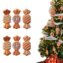JeashCHAT 6 Pcs Christmas Dessert Ornaments, Candy/Lollipop/Donut Shaped Foam Hanging Ornaments Set, Xmas Wedding Birthday Party Supplies, Christmas Tree Decorations