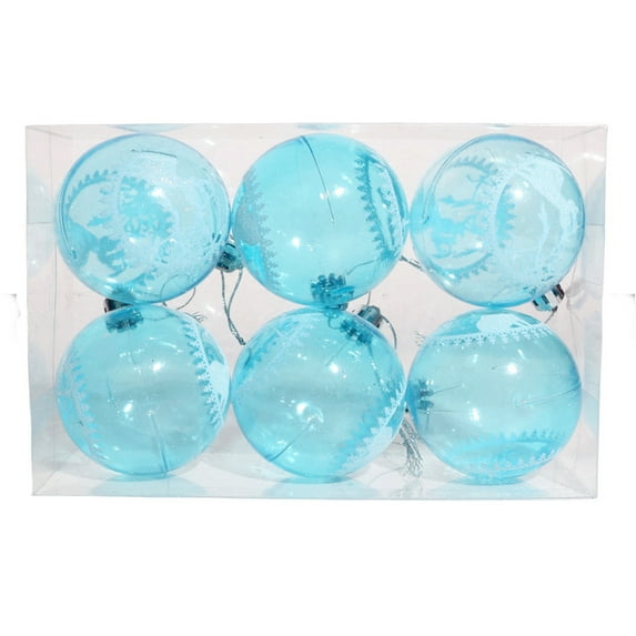 JeashCHAT 6 Pcs Clear Plastic Christmas Ball Ornaments, 60mm/2.36" Shatterproof Xmas Balls Baubles Set, Christmas Tree Hanging Decorations Wedding Party Supplies