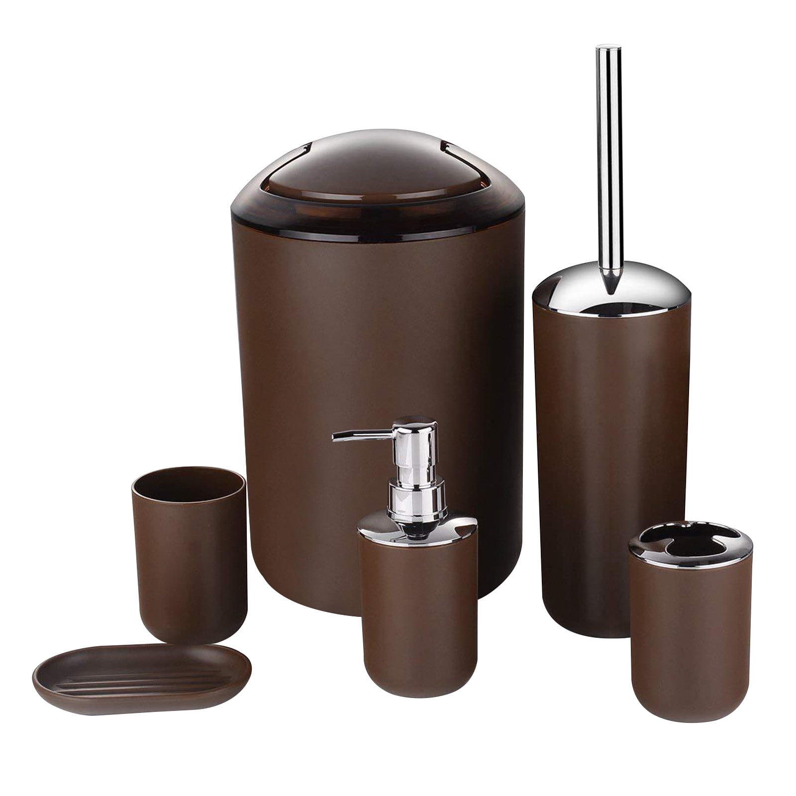 4-Piece Bathroom Accessories Set – Soap Dispenser, Toothbrush Holder, Cup & Dish (Purple) - View #7