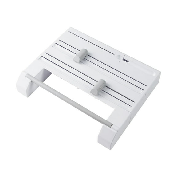 JeashCHAT 6-in-1 Kitchen Storage Rack, Multifunctional Tin Foil Cling Film Cutter, Plastic Wrap Cling Film Foil Dispenser, Wall-Mount Storage Rack Paper Towel Holder (White)