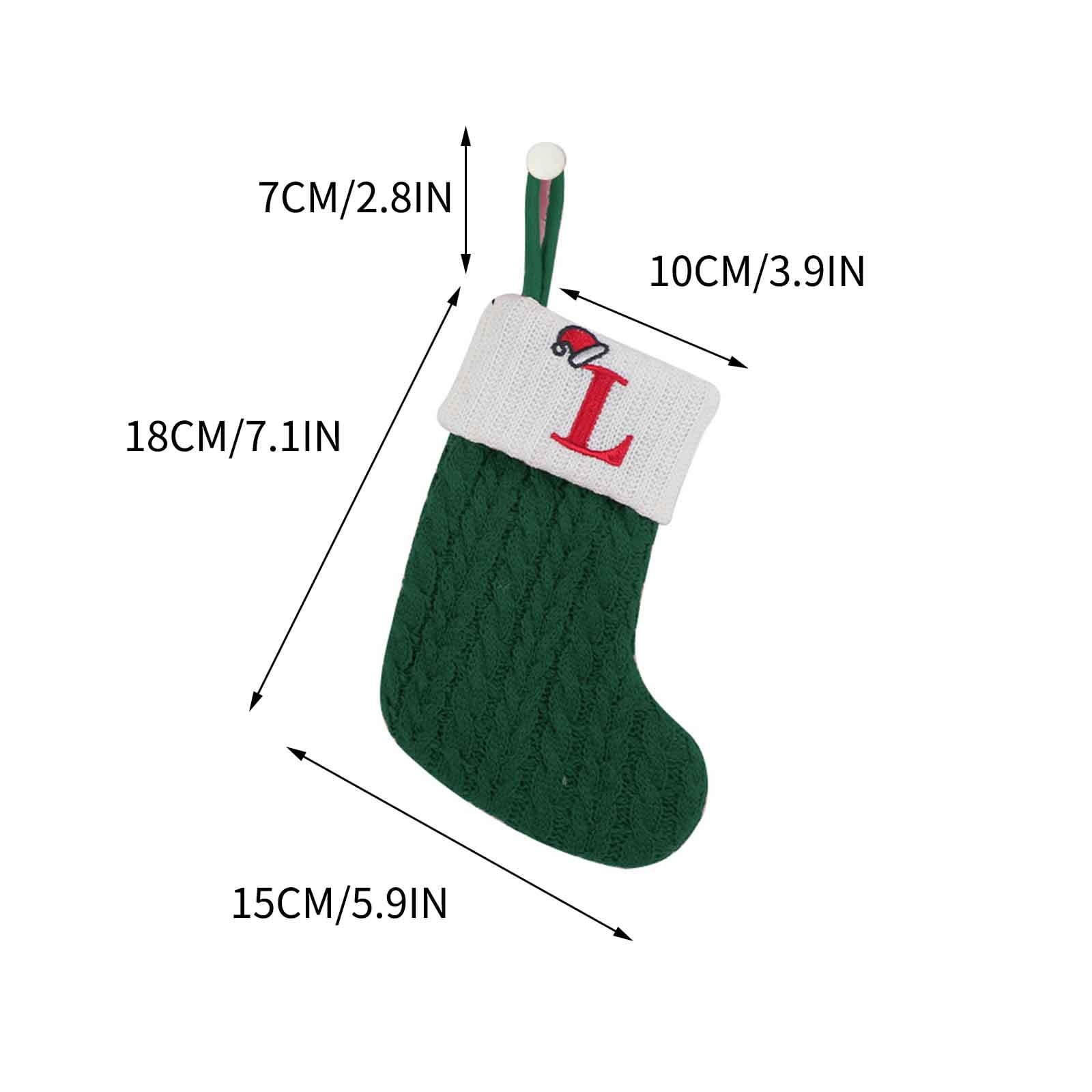 JeashCHAT 7 Inches Mini Cute Knitted Christmas Stocking Initial ...