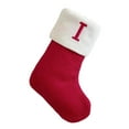 thumbnail image 1 of JeashCHAT 7 Inches Mini Initial Christmas Stocking, Small Embroidered Letter Red Christmas Stocking for Family Holiday Decorations and Xmas Tree Fireplace Hanging Ornament, Xmas Gifts, 1 of 6
