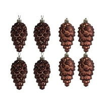 JeashCHAT 8 Pcs Christmas Plastic Pine Cone Ornaments, Shatterproof Pinecone Hanging Pendant Christmas Tree Decorations, Xmas Wedding Holiday Party Home Decor