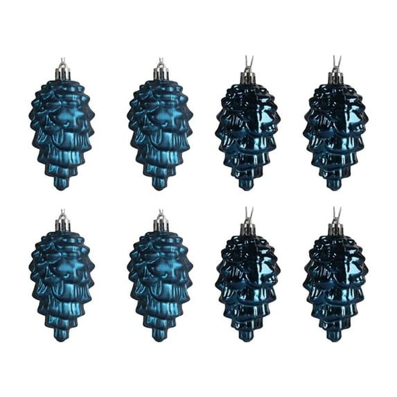 JeashCHAT 8 Pcs Christmas Plastic Pine Cone Ornaments, Shatterproof Pinecone Hanging Pendant Christmas Tree Decorations, Xmas Wedding Holiday Party Home Decor