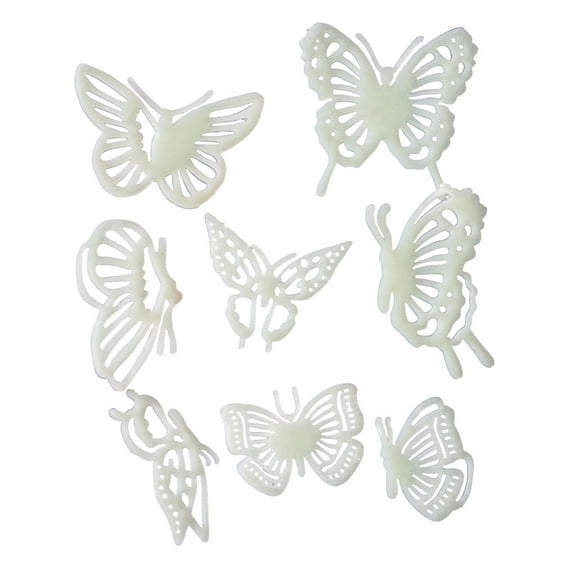JeashCHAT 8Pcs Butterfly Wall Decals , Glow in The Dark Butterflies Stickers Decor for Ceiling Wall Window, Removable 3D Luminous Wall Stickers for Girls Bedroom Birthday Party Decor