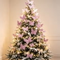 thumbnail image 1 of JeashCHAT 9 Pcs 3 Sizes Glitter Christmas Tree Butterfly Ornaments, Christmas Tree Decorations Hollow Butterflies with Clips, Wedding Xmas Holiday Party Decor, 1 of 8