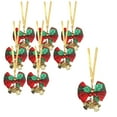 thumbnail image 1 of JeashCHAT 9 Pcs Christmas Mini Bows for Wreath Garland Christmas Tree Hanging Decorations, Plaid Bows Ornaments with Bells for Gift Box Present Decor, Small Bowknot Pendants, 1 of 6