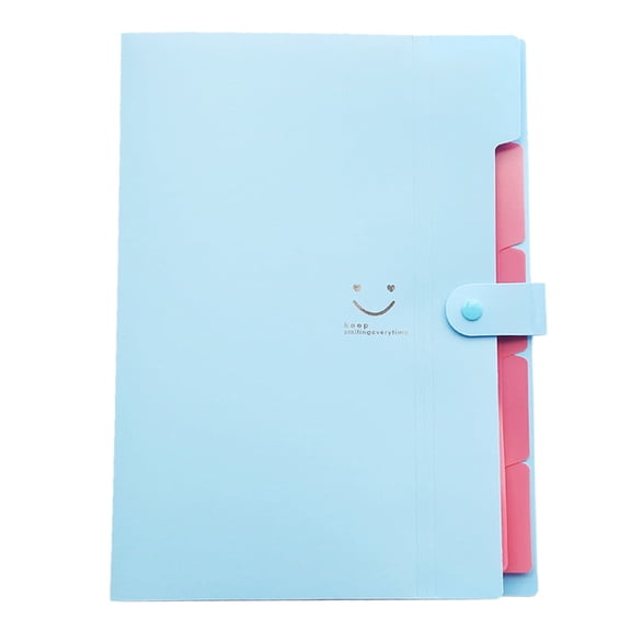JeashCHAT A4 5-Pocket Expanding File Folder Accordion, Sky Blue