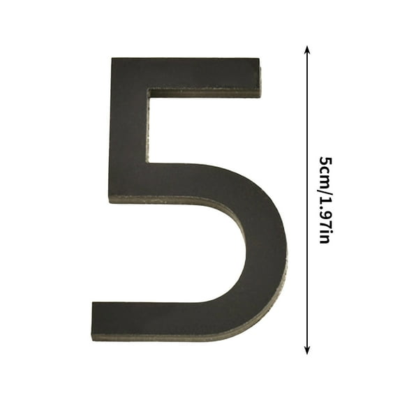 JeashCHAT Acrylic House Numbers, Self-adhesive Modern House Number for Outside Black Mailbox Numbers Address Home Number for House Apartments Office Hotel Room, 1.97inch