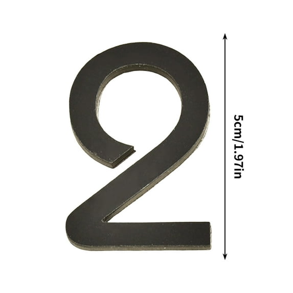 JeashCHAT Acrylic House Numbers, Self-adhesive Modern House Number for Outside Black Mailbox Numbers Address Home Number for House Apartments Office Hotel Room, 1.97inch