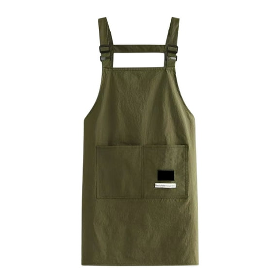 JeashCHAT Adjustable Apron with 2 Pockets for Women Men, Waterproof Oil Proof Kitchen Apron for Cooking Baking BBQ, Solid Color Apron for Gardening Painting Home Cleaning, Green