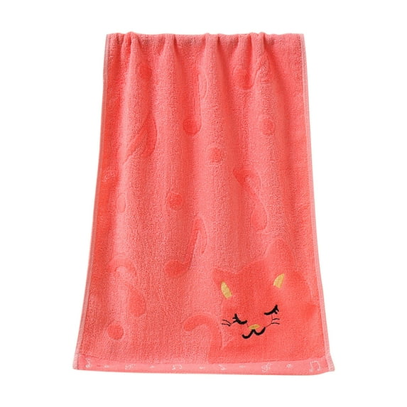 JeashCHAT Adult Household Soft Towel Absorbent Quick Dry Hand Towel for Bathroom Decorative Towels Cute Pattern - 2 Pack - 9.8x19.7 Inch - Pink