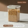 thumbnail image 1 of JeashCHAT Airtight Food Storage Container with Lid, BPA Free Plastic Clear Food Storage Jar for Kitchen Pantry Organizing Cereal Snack Flour Sugar Coffee Spaghetti, 1300ml, Beige, 1 of 2