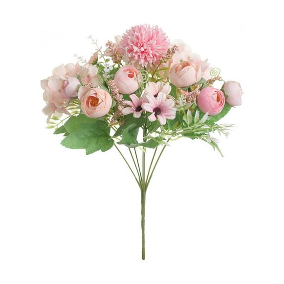 JeashCHAT Artificial Flowers Bouquet, Faux Silk Flowers Fake Roses Peonies Hydrangeas for Flower Arrangement Centerpiece Table Wedding Party Home Decor