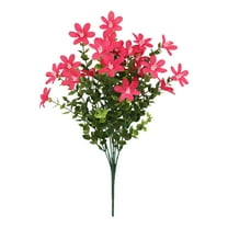 JeashCHAT Artificial Flowers Bouquet Silk Flower with Stems, 15" Fake Flowers for Vase Wedding Home Decor Table Centerpieces, Cemetery Flowers for Grave Vase, Red