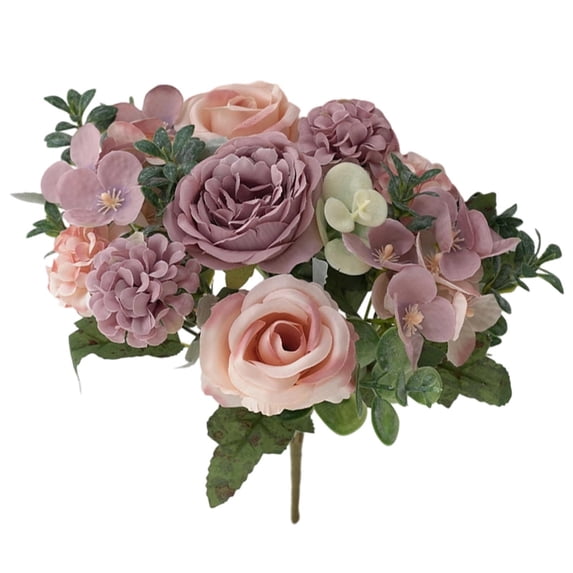 JeashCHAT Artificial Peony Hydrangea Flowers, 11.8" Silk Fake Flowers Roses Peonies Hydrangeas Bouquet for Home Office Vase Decor, Valentine's Day Wedding Party Decorations