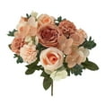 thumbnail image 1 of JeashCHAT Artificial Peony Hydrangea Flowers, 11.8" Silk Fake Flowers Roses Peonies Hydrangeas Bouquet for Home Office Vase Decor, Valentine's Day Wedding Party Decorations, 1 of 7
