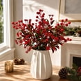 thumbnail image 1 of JeashCHAT Artificial Red Berry Christmas Stems, Fake Leaf Holly Berry Picks, 14" Holiday Floral Sprays for Vase Home Table Xmas Party Decor, 1 of 7