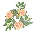 thumbnail image 1 of JeashCHAT Artificial Rose Candle Ring, Silk Rose Fake Flower Candle Ring Small Wreaths for Pillars, Valentines Day Decorations Wedding Centerpiece Home Party Table Decor, 1 of 6